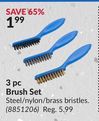 Princess Auto 3 pc brush set offer