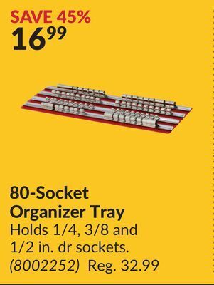 Princess Auto 80-socket organizer tray offer