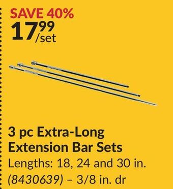 Princess Auto 3 pc extra-long extension bar sets offer