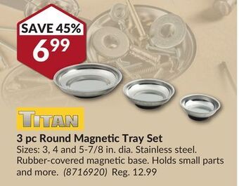 Princess Auto 3 pc round magnetic tray set offer
