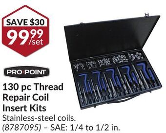 Princess Auto 130 pc thread repair coil insert kits offer