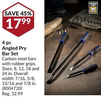 Princess Auto 4 pc angled pry bar set offer