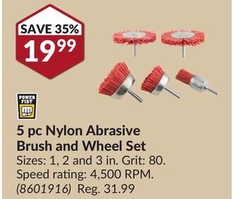 Princess Auto 5 pc nylon abrasive brush and wheel set offer