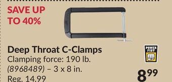Princess Auto Deep throat c-clamps offer