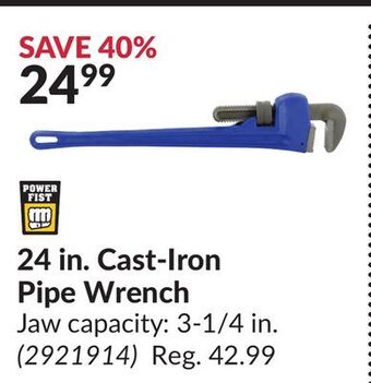 Princess Auto 24 in. cast-iron pipe wrench offer