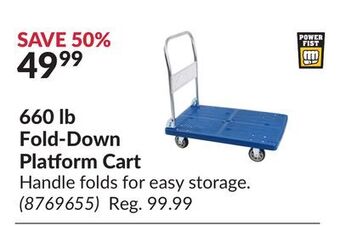 Princess Auto 660 lb fold-down platform cart offer