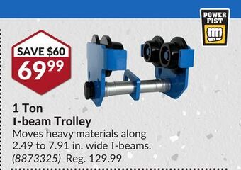 Princess Auto 1 ton i-beam trolley offer