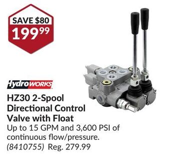 Princess Auto Hz30 2-spool directional control valve with float offer