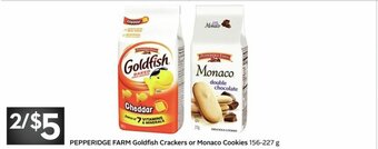 Sobeys Pepperidge Farm Goldfish Crackers or Monaco Cookies offer