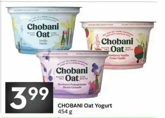 Sobeys Chobani Oat Yogurt offer