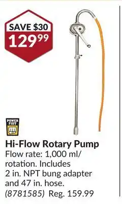 Princess Auto Hi-flow rotary pump offer