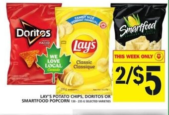 Food Basics Lay's Potato Chips, Doritos or Smartfood Popcorn offer
