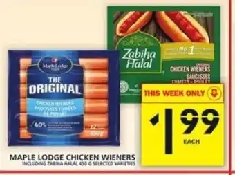 Food Basics Maple Lodge CHicken Wieners offer