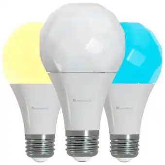 Best Buy Nanoleaf essentials a19 60w smart led light bulb - 3 pack - white & colour offer