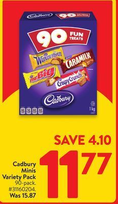Walmart Cadbury minis variety pack offer
