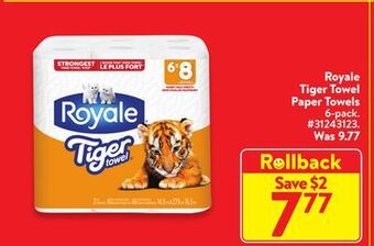Walmart Royale tiger towel paper towels offer
