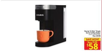 Walmart Keurig® k-slim™ single serve coffee maker offer