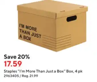 Staples Staples "i'm more than just a box" '4 pk offer