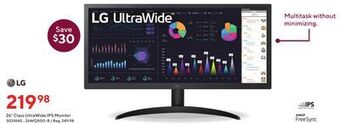 Staples Lg 26" class ultrawide ips monitor offer