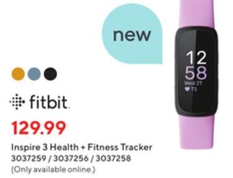 Staples Fitbit inspire 3 health + fitness tracker offer