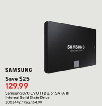 Staples Samsung 870 evo 1tb 2.5" sata iii internal solid state drive offer