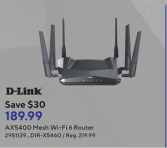 Staples D-link ax5400 mesh wi-fi 6 router offer