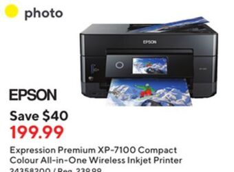 Staples Epson expression premium xp-7100 compact colour all-in-one wireless inkjet printer offer
