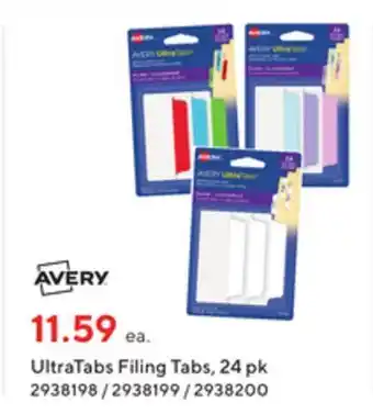 Staples Avery ultratabs filing tabs, 24 pk offer