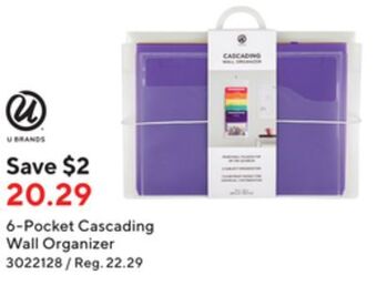 Staples U brands 6-pocket cascading wall organizer offer