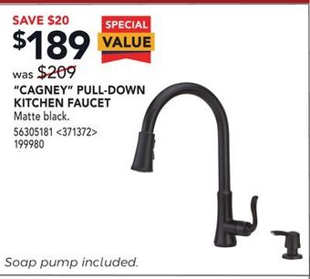 Lowe's Pfister"cagney" pull-down kitchen faucet offer