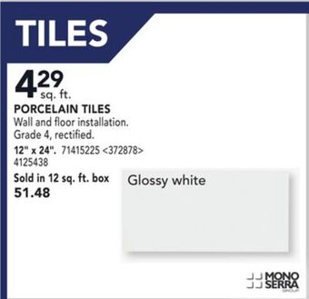 Lowe's Mono serra porcelain tiles 12" x 24" offer