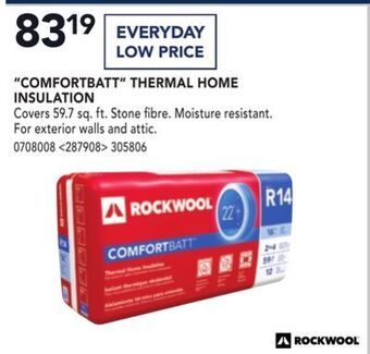 Lowe's Rockwool "comfortbatt" thermal home insulation offer