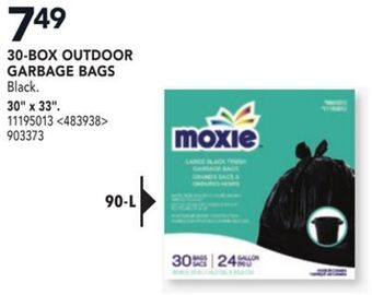 Lowe's Moxie 30-box outdoor garbage bags 30" x 33" offer