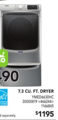 Lowe's Maytag 7.3 cu. ft. dryer offer