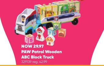 Toys R us Melissa & doug paw patrol wooden abc block truck offer
