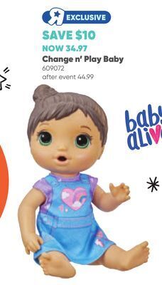 Toys R us Baby alive change n' play baby offer