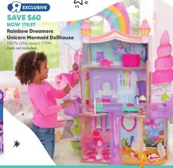 Toys R us Rainbow dreamers unicorn mermaid dollhouse offer