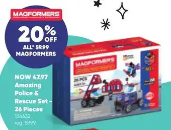 Toys R us Magformers amazing police & rescue set - 26 pieces offer