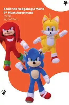 Toys R us Sonic the hedgehog 2 movie 9" plush assortment offer