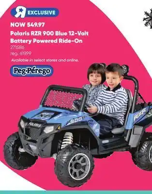 Toys R us Peg-perego polaris rzr 900 blue 12-volt battery powered ride-on offer
