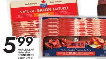Sobeys Maple leaf natural or schneiders bacon offer