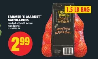No Frills Farmer's market™ mandarins, 1.5 lb bag offer