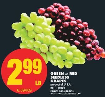 No Frills Green or red seedless grapes offer