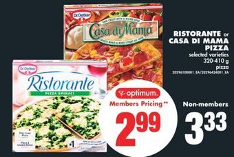 No Frills Ristorante or casa di mama pizza, 320-410 g offer