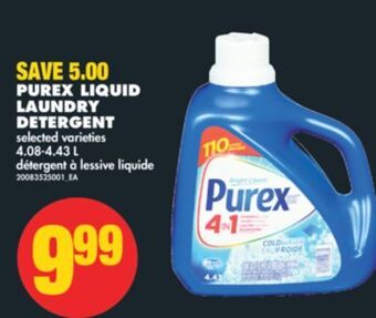 No Frills Purex liquid laundry detergent, 4.08-4.43 l offer