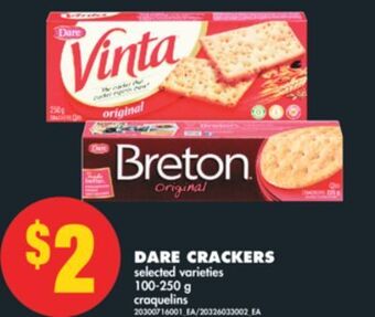No Frills Dare crackers, 100-250 g offer