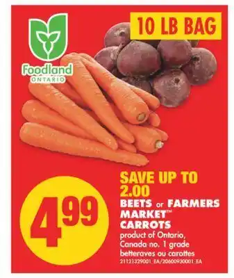 No Frills Beets or farmers market™ carrots, 10 lb bag offer