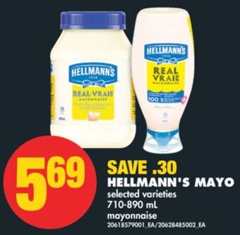 No Frills Hellmann's mayo, 710-890 ml offer