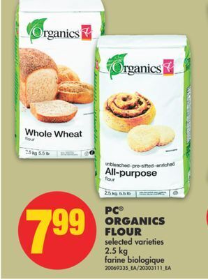 No Frills Pc® organics flour, 2.5 kg offer