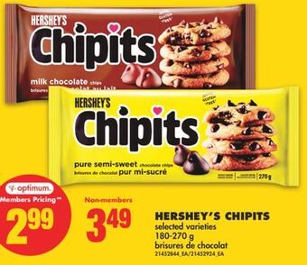 No Frills Hershey's chipits, 180-270 g offer